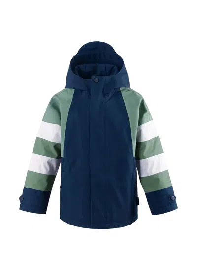 Gosoaky Kids' Hooded Striped Jacket In Blue