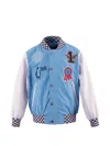 Gosoaky Patchwork Zip Jacket In Blue