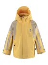 Gosoaky Roaring Cat Hooded Panelled Jacket In Yellow