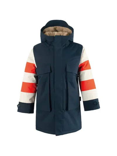 Gosoaky Kids' Striped Fox Hooded Jacket In Blue