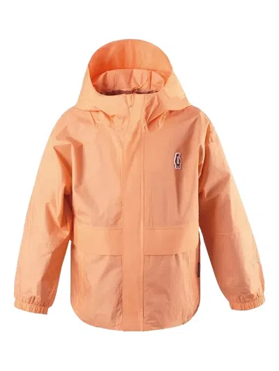 Gosoaky Kids' The Lion Hooded Logo-patch Jacket In Orange