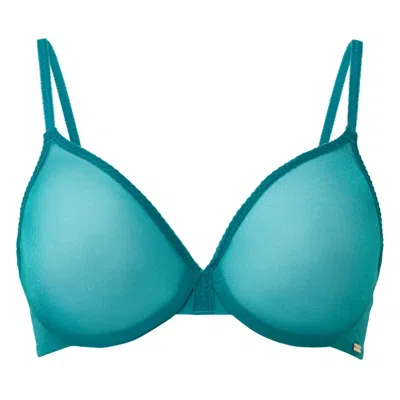 Gossard Glossie Sheer Bra In Emerald In Gold