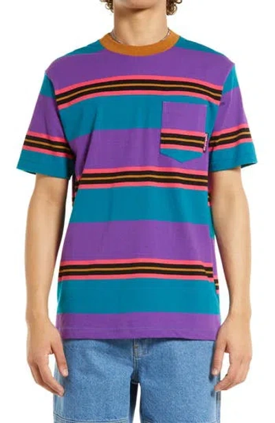Gotcha Galapagos Stripe Pocket T-shirt In Multi