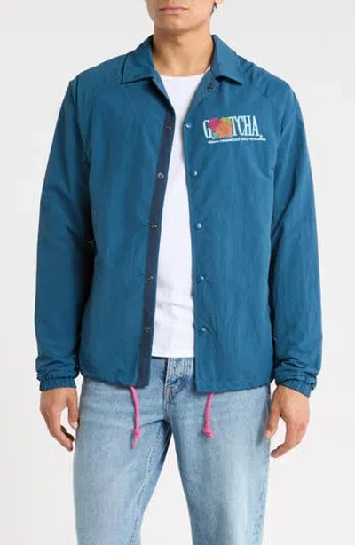 Gotcha Grow Nylon Coach's Jacket In Blue
