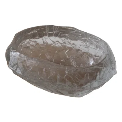 Pre-owned Gote Augustsson Demant Brutalist Glass Dish By Göte Augustsson, Ruda Sweden 1960s In Gray
