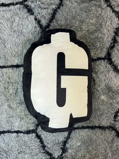 Pre-owned Goth&money X Sad Boys Goth Money “g” Pillow In Black