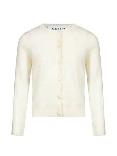 Gotha Breeze Button-up Knit Cardigan In White