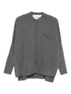Gotha Buttoned Patch-pocket Cardigan In Gray