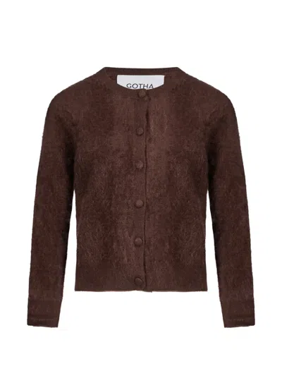 Gotha Cashmere Cardigan In Brown