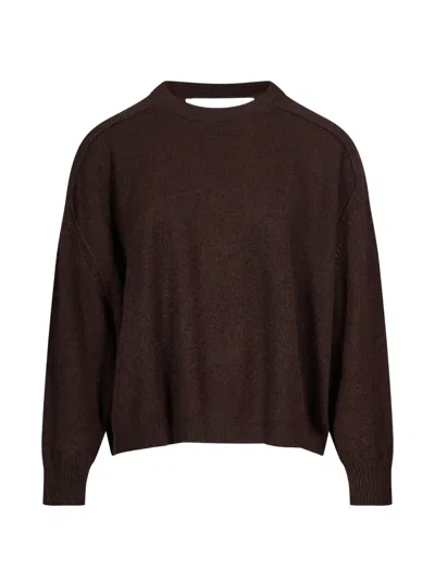 Gotha Crew-neck Drop-shoulder Sweater In Brown