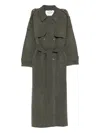 Gotha Double-breasted Belted Coat In Gray