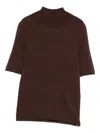 Gotha High-neck Short-sleeve T-shirt In Brown