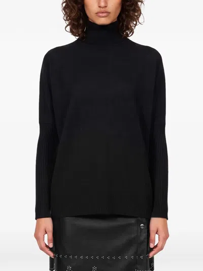 Gotha Margareth Ribbed Roll-neck Sweater In Black
