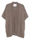 Gotha Short-sleeved Open-front Cardigan In Brown