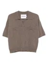 Gotha Short-sleeved Polo Top In Brown