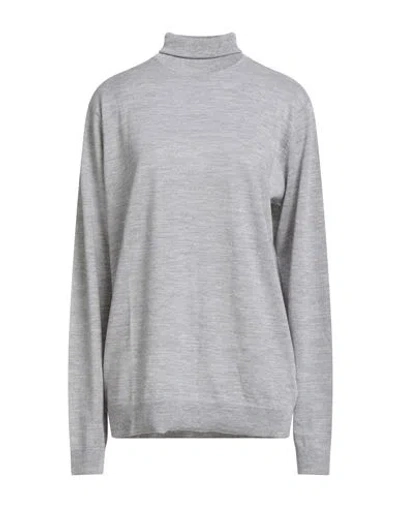 Gotha Woman Turtleneck Light Grey Size 16 Wool In Gray