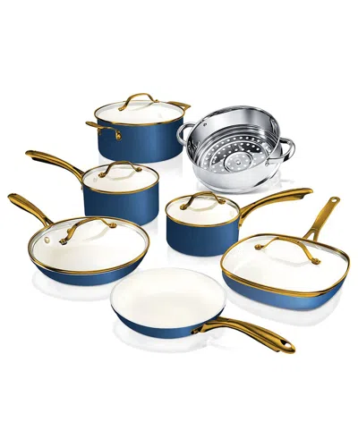 Gotham Steel 12pc Ultra Nonstick Ceramic Cookware Set In Blue