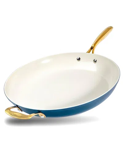 Gotham Steel 14in Ultra Nonstick Ceramic Family Pan With Helper Handle In Blue