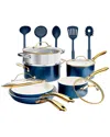 Gotham Steel 15pc Ultra Nonstick Ceramic Cookware Set With Utensils