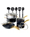 GOTHAM STEEL GOTHAM STEEL 15PC ULTRA NONSTICK CERAMIC COOKWARE SET WITH UTENSILS