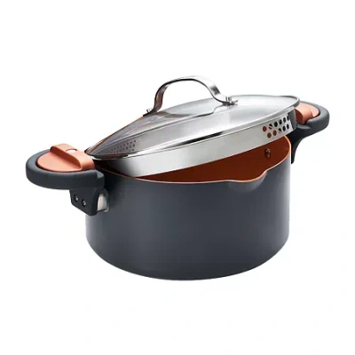 Gotham Steel 2-pc. Aluminum Non-stick Pasta Pot In Gray