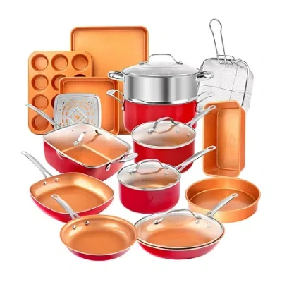 Gotham Steel 20-pc. Cookware Set In Red
