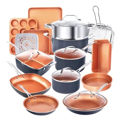 Gotham Steel 20 Piece Nonstick Cookware And Bakeware Set, Stay Cool Handles, Oven & Dishwasher Safe In Graphite