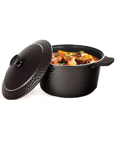 Gotham Steel 5qt Hammered Dutch Oven With Lid In Black