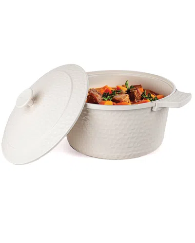 Gotham Steel 5qt Hammered Dutch Oven With Lid In White