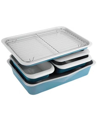 Gotham Steel 6pc Nonstick Ceramic Stackable Bakeware Set In Blue