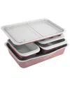 Gotham Steel 6pc Nonstick Ceramic Stackable Bakeware Set In Pink
