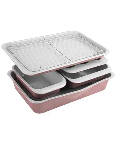 Gotham Steel 6pc Nonstick Ceramic Stackable Bakeware Set In Pink