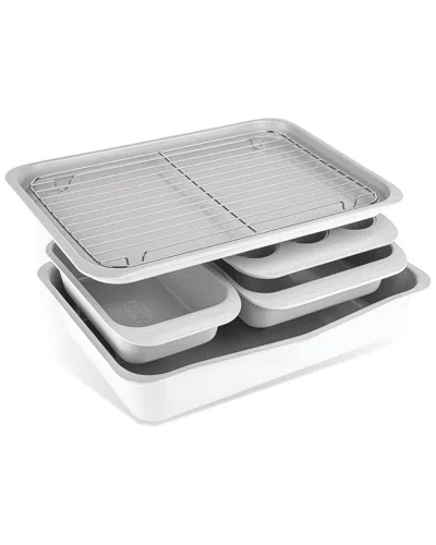 Gotham Steel 6pc Nonstick Ceramic Stackable Bakeware Set In White