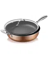 Gotham Steel Copper Cast Jumbo Cookware Pan With Lid In Copper