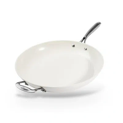 Gotham Steel Cream 14'' Ultra Nonstick Ceramic Family Pan With Helper Handle
