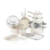 Gotham Steel Cream 20-pc. Non-stick Cookware Set With Knives In White