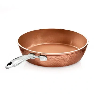 Gotham Steel Hammered Copper 12'' Nonstick Fry Pan With Stay Cool Handle In Gold