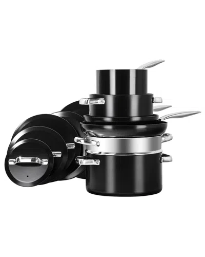 Gotham Steel Modern 11pc Ceramic Nonstick Cookware Set In Black