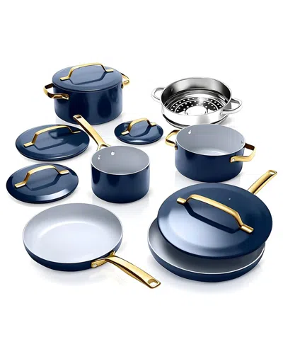 Gotham Steel Modern 11pc Ceramic Nonstick Cookware Set In Blue
