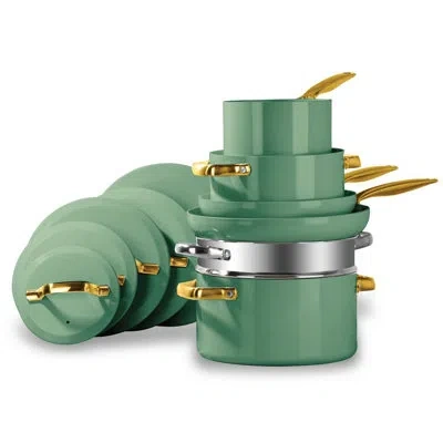 Gotham Steel Modern Collection 11 Pc Nonstick Cookware Set In Green