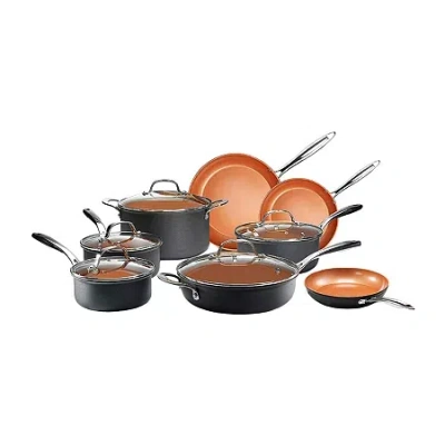 Gotham Steel Pro Hard Anodized 13-pc Nonstick Pots And Pans Cookware Set In Black
