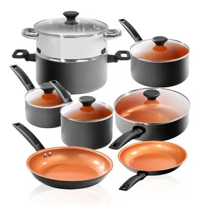 Gotham Steel Pro Premier Hard Anodized 13 Piece Nonstick Cookware Set In Gray