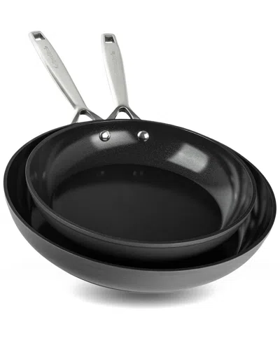 Gotham Steel Pro Ultra Ceramic 2x 10in & 12in Fry Pan Set In Black