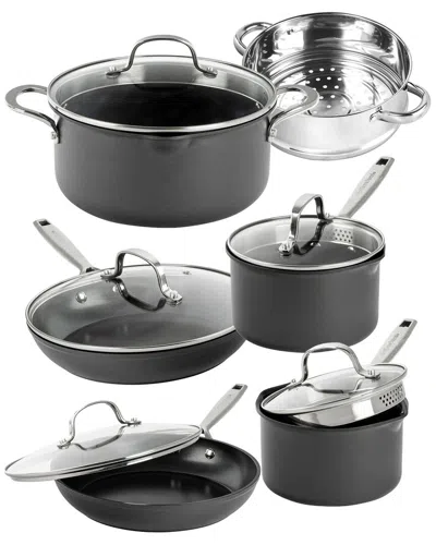 Gotham Steel Pro Ultra Ceramic 2x 11pc Nonstick Cookware Set In Black