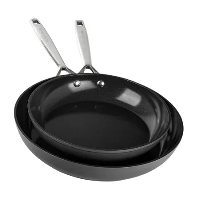 Gotham Steel Pro Ultra Ceramic 2x 2-pc. Non-stick Frying Pan Set In Black