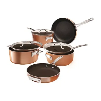 Gotham Steel Stackmaster 8-pc. Non-stick Cookware Set In Orange