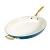 Gotham Steel Ultra 14" Non-stick Family Pan With Helper Handle In Blue