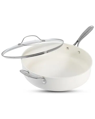 Gotham Steel Ultra Nonstick Ceramic 5.5qt Jumbo Cooker Pan With Lid In White