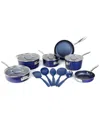 Gotham Steels Granitestone 15pc Stackmaster Cookware Set In Blue