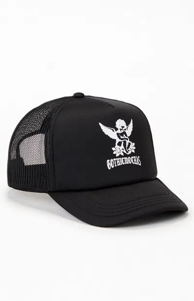 Gothic Mochas Angel Logo Snapback Hat In Black